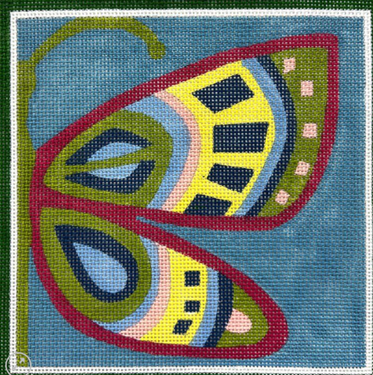 Green/ Yellow Stripe Butterfly