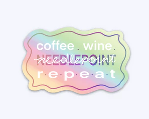 Needlepoint, Coffee, Wine Sticker