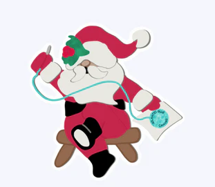 Santa Needlepointing Sticker