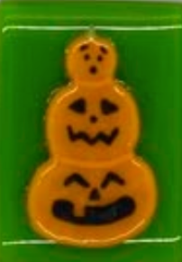 Jack O'Lantern Stack Fused Glass Needleminder