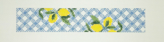 Lemons on Blue - Gingham Blue Key Fob