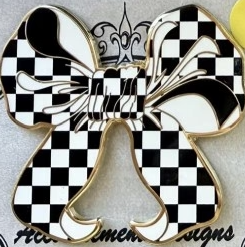 Black/White Checkered Bow