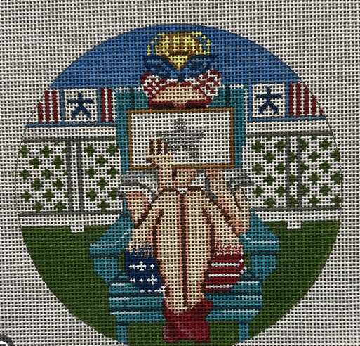 4th of July Stitching Girl