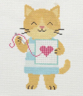 Needlepointing Kitty