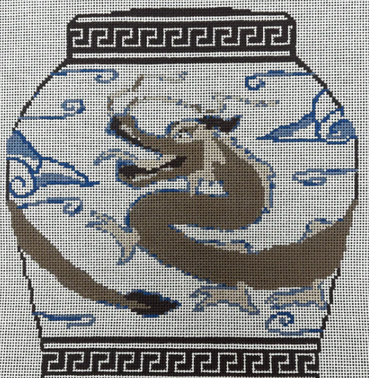 Brown Dragon Ginger Jar Pillow