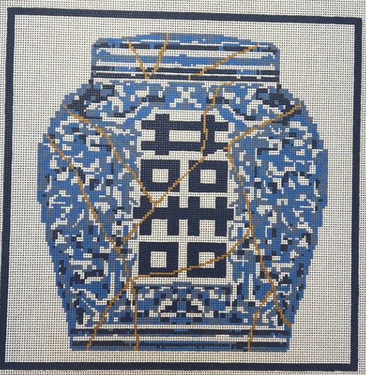 Kintsugi Ginger Jar Pillow