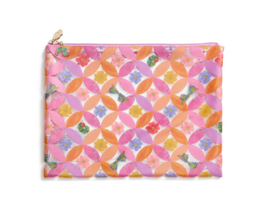 Circle Leaf Flower/Butterfly PVC Project Bag - Medium