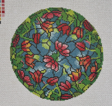 Tulip stained glass round 13 TS