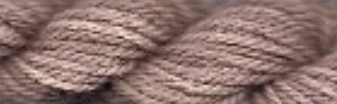 A close-up of a braided or twisted yarn texture in a warm taupe-gray color.