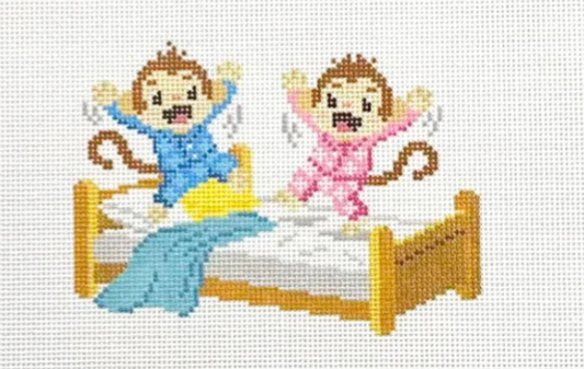 Two monkeys needlepoint canvas