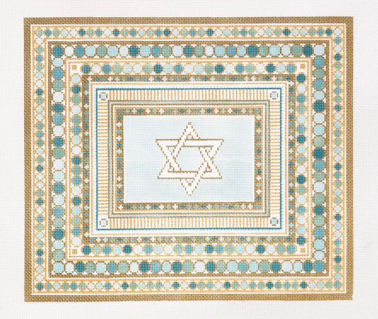 China Pattern XL w/Star of David (Gold & Turquoise)