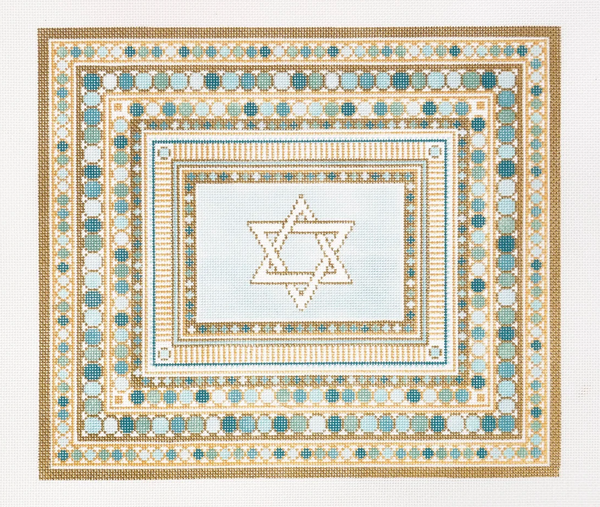 China Pattern XL w/Star of David (Gold & Turquoise)