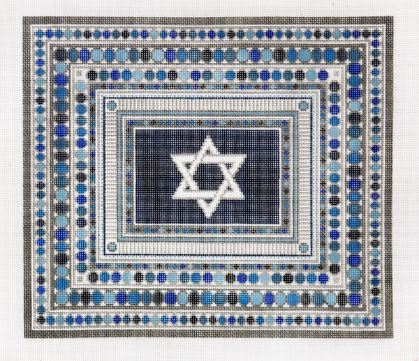 China Pattern XL w/Star of David (Silver & Blue)