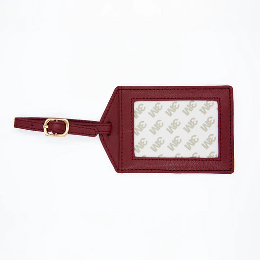 Leather Luggage Tag - Cranberry
