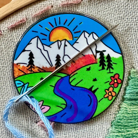 Mountain landscape needlepoint canvas