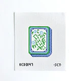Blue Mahjong Flower Tile
