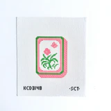 Orange Mahjong Flower Tile