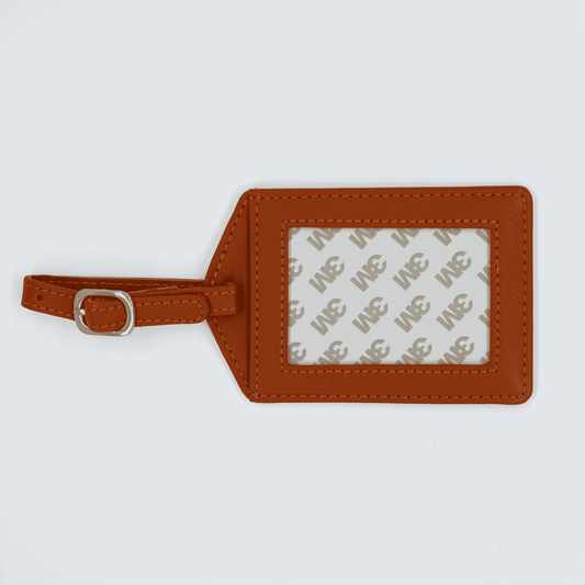 Leather Luggage Tag - Orange