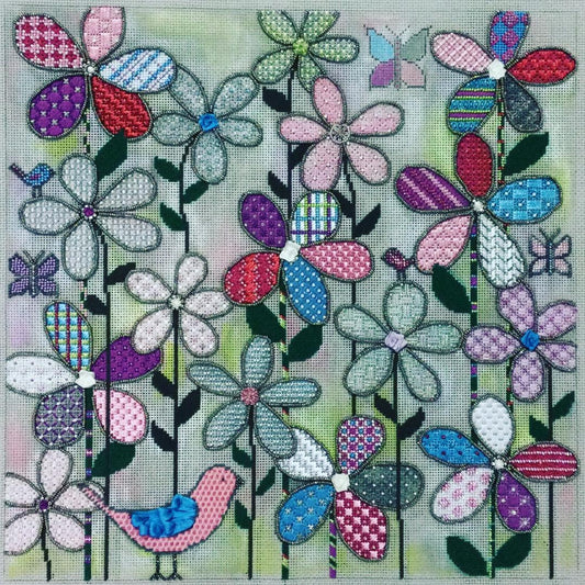 Watercolor Daisy w/ stitch guide