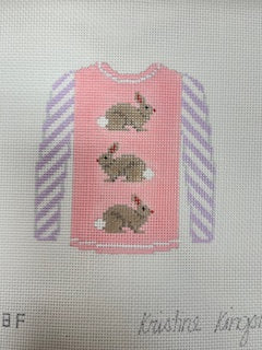 3 Brown Bunnies on Pink