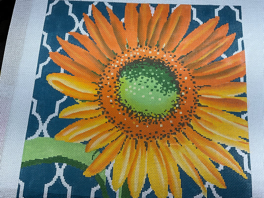 Sunflower on Teal