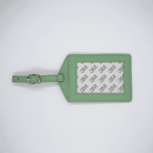 Leather Luggage Tag - Smokey Green